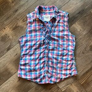 Abercrombie & Fitch Pink and Blue Plaid Button Down Shirt